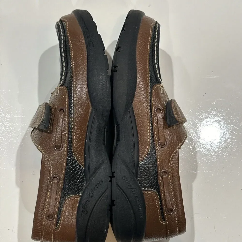 Dr Comfort Shoes 9 Wide Mike Casual Loafer Brown & Black Leather Diabetic Ortho